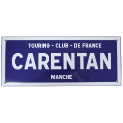 Road sign, Enamelled, CARENTAN, 18.8" x 7.8"