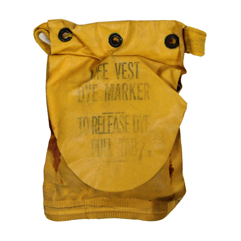 Pochette de fluorescéine, gilet de sauvetage, USAAF & USN, intacte