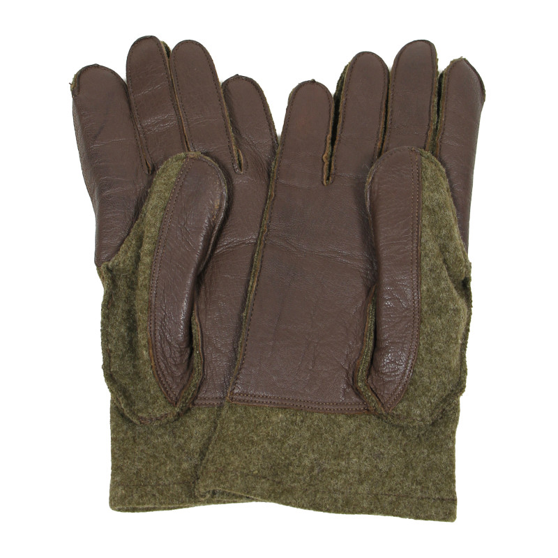 Gloves, Wool, with Leather Palm, US Army, THE MODE KTG. MILLS INC., Size 9