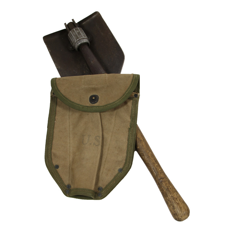 Pelle pliante M-1943, A.F. & H. CO. 1943, avec étui 1er type, BRESLEE MFG. CO. 1943