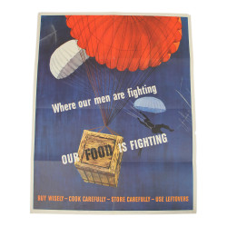 Poster, Where our men are fighting, OUR FOOD IS FIGHTING, 1943