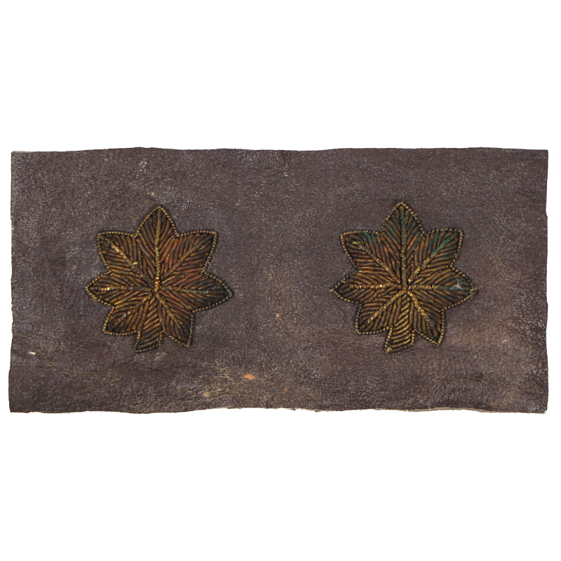 Rank Insignias, Major, Pair, On Leather, Bullion