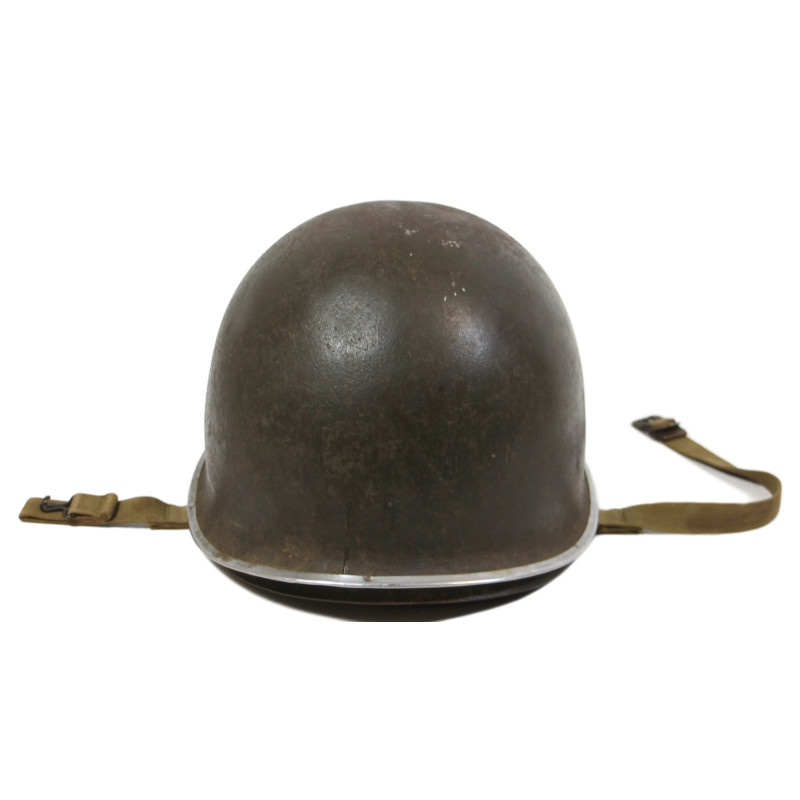 Casque M1, pattes fixes, liner WESTINGHOUSE, T/5 Ralph Williams, assistant aumônier, ETO