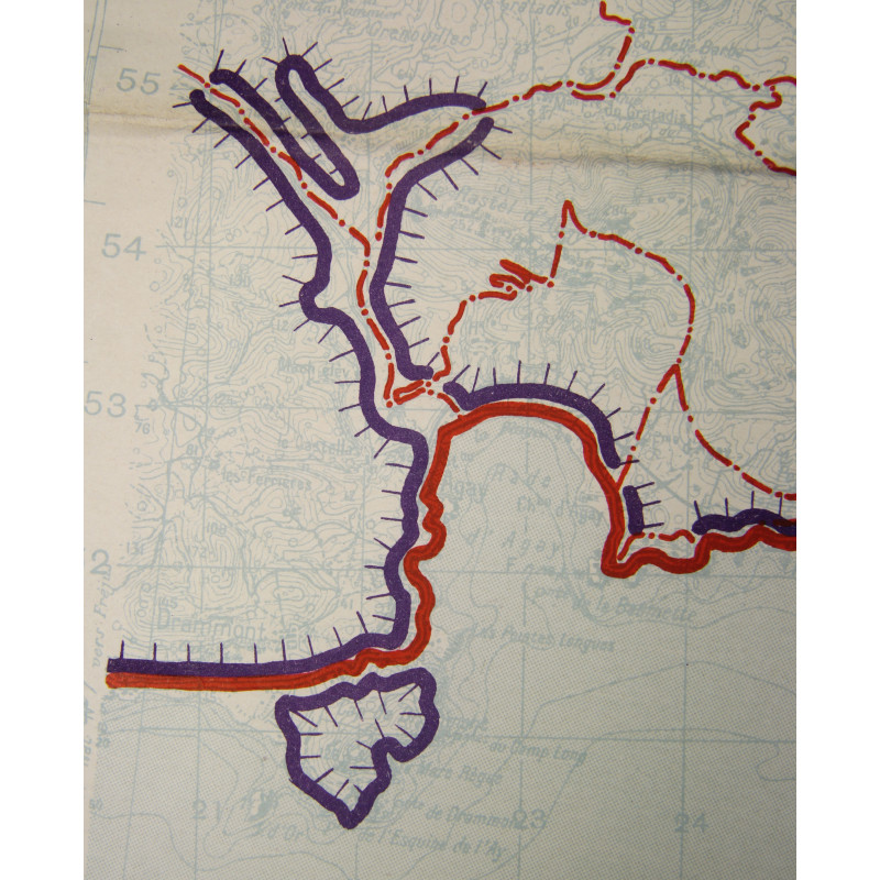 Map, Allied, Cannes, Operation Dragoon, SECRET, 1944, 509th PRCT