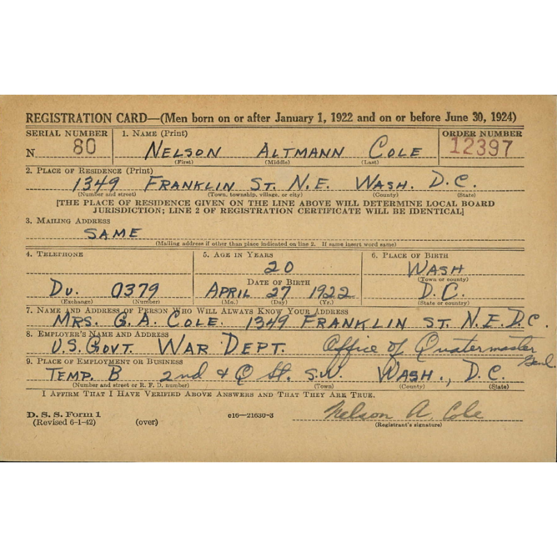 Grouping, Cpl. Nelson Cole, 115th Inf. Regt., 29th Infantry Division