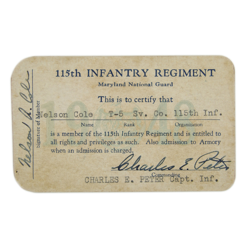 Grouping, Cpl. Nelson Cole, 115th Inf. Regt., 29th Infantry Division