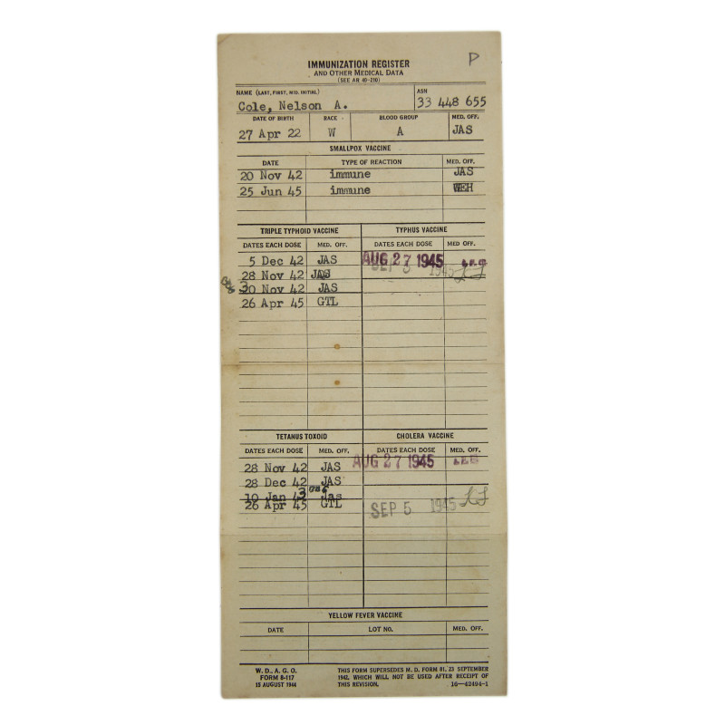 Grouping, Cpl. Nelson Cole, 115th Inf. Regt., 29th Infantry Division