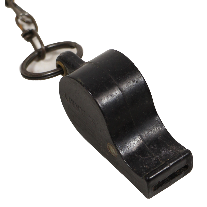 Whistle, Plastic, Black, US Army