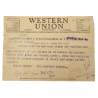 Telegram, Pvt. Lewis Crook, Co. D, 25th Tank Bn., 14th Armored Division, KIA December 14, 1944, France