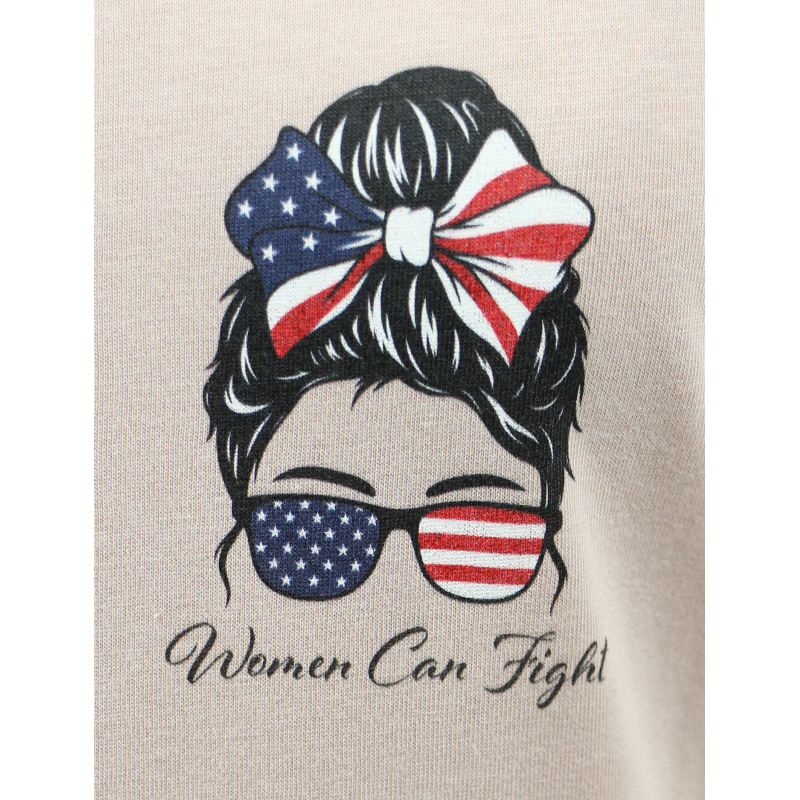 T-shirt, pink, American bow, Women can fly
