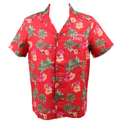 Chemise hawaïenne, rouge, Pearl Harbor