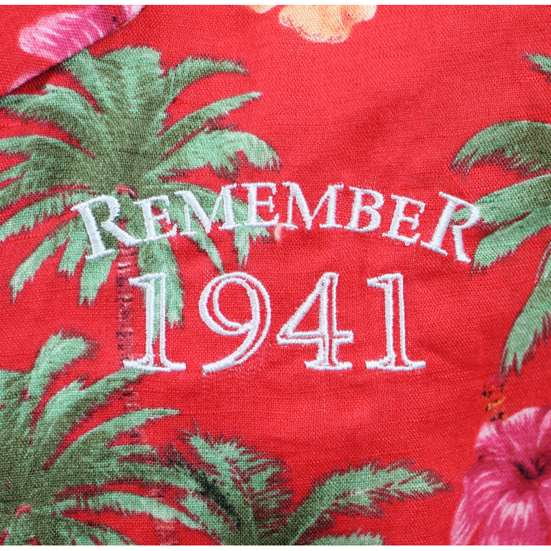 Hawaiian shirt, red, Pearl Harbor