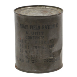 Boîte de ration, B Unit, US Army, Field Ration C, 1942, pleine