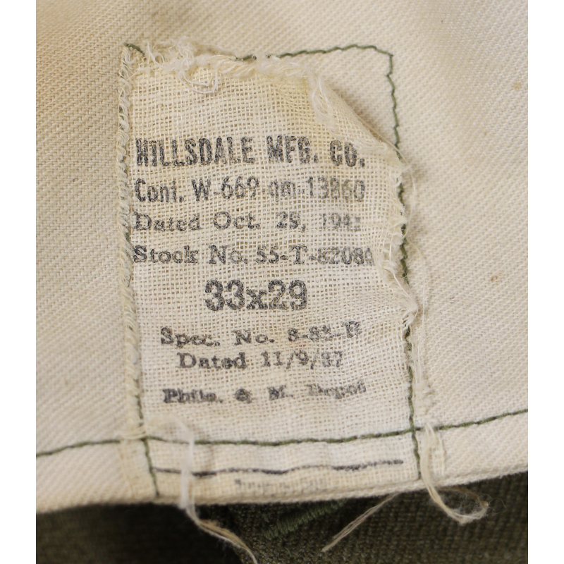 Trousers, Wool Serge, OD, 33 x 29, 1941, S/Sgt. Leonard Silverman