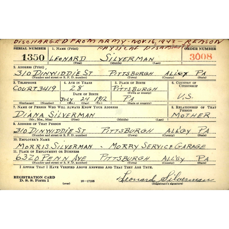Pantalon moutarde, 33 x 29, 1941, S/Sgt. Leonard Silverman