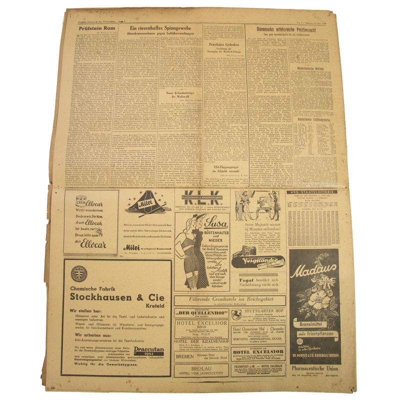Journal allemand, Deutsche Zeitung in den Niederlanden, 6 juin 1944, "Invasionsbeginn an der nordfranzösischen Küste"