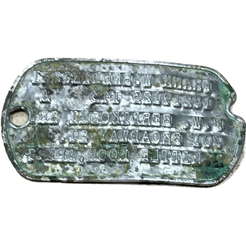 Dog Tag, S/Sgt. Frank Berdikoski, 55th FS, 20th FG, 8th Air Force, USAAF, ETO