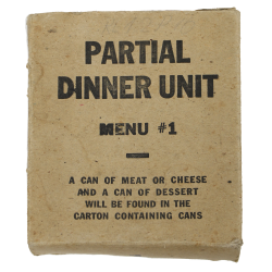 Boîte, Partial Dinner Unit, Menu 1, Ten-in-One Ration, vide