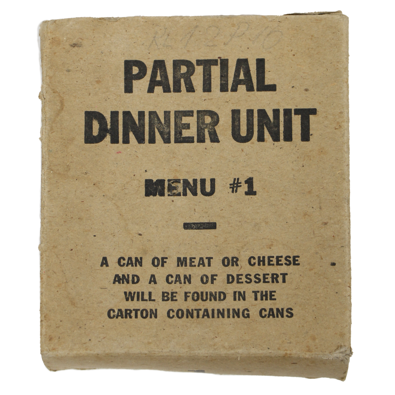 Box, Partial Dinner Unit, Menu 1, Ten-in-One Ration, Empty