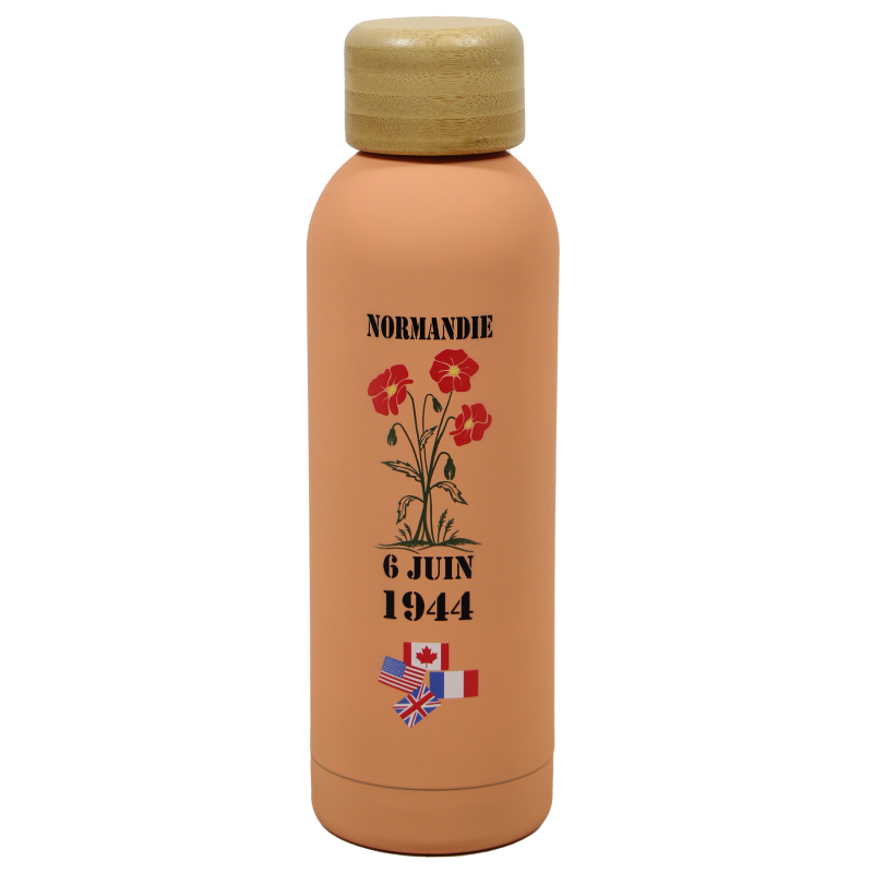 Bouteille isotherme, abricot, Coquelicots