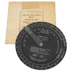 Règle à calcul, Type G-1, True Airspeed, USAAF, 1942, dans son étui en carton
