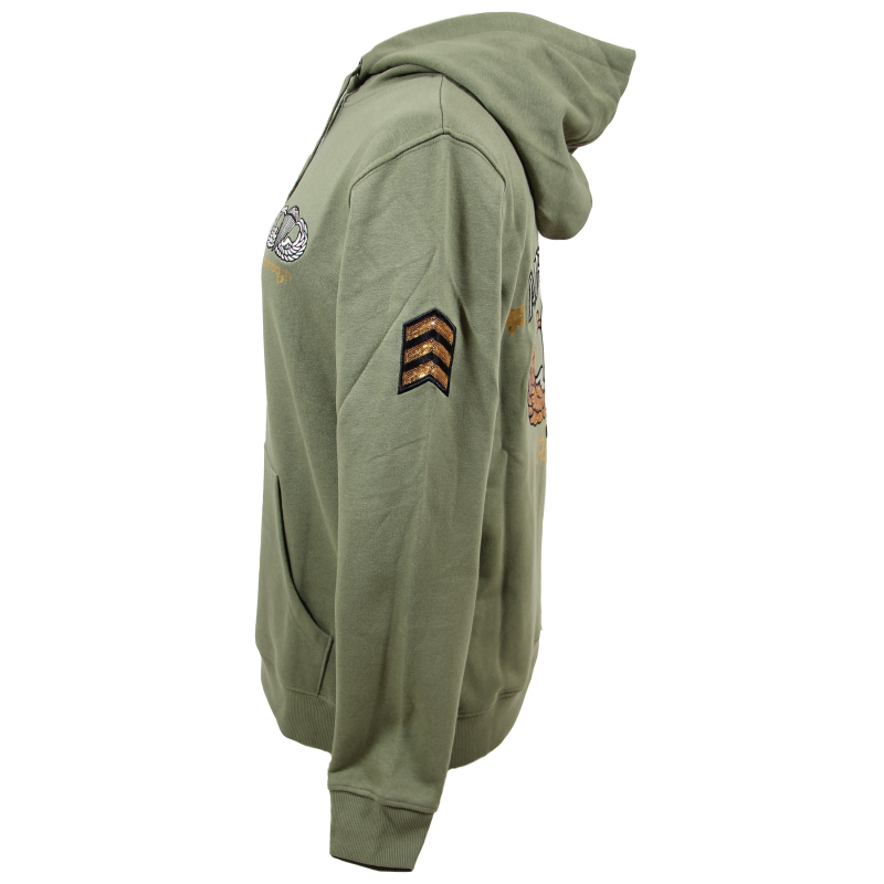 Hooded sweatshirt, Jump wings, sequins