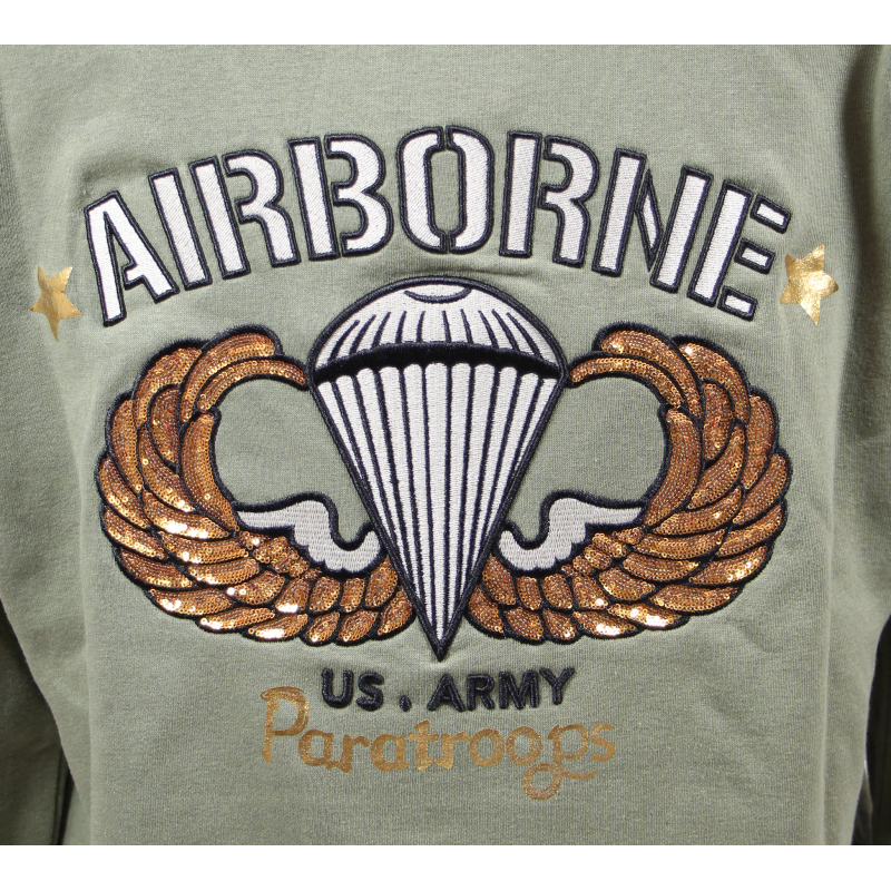 Hooded sweatshirt, Jump wings, sequins