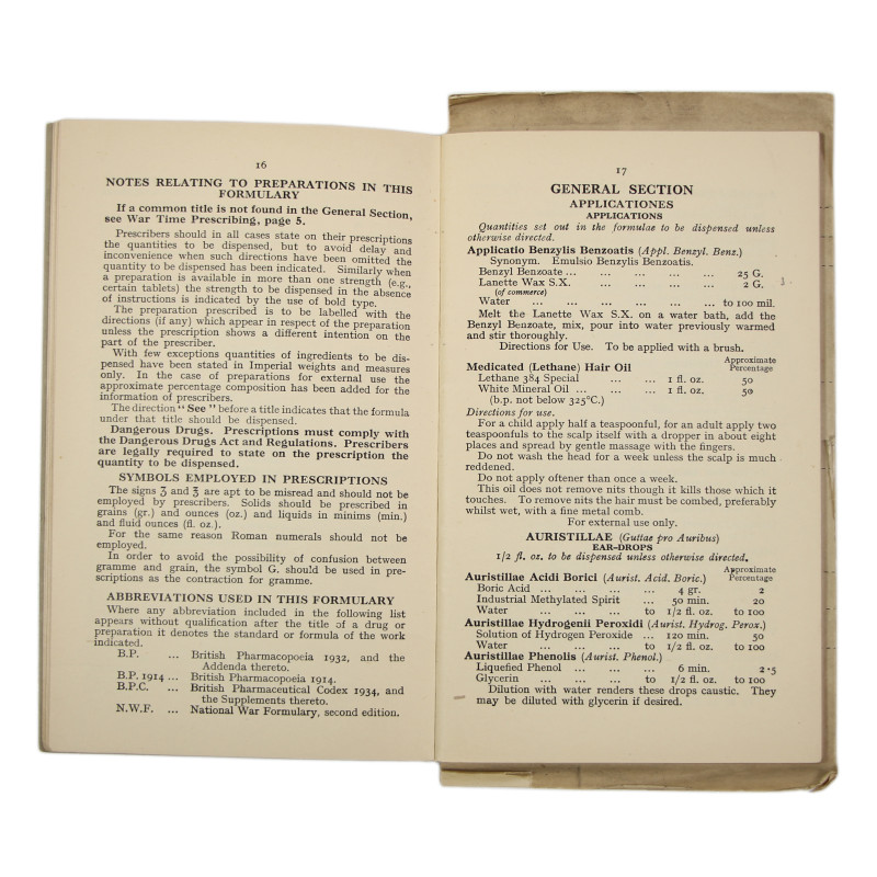 Manual, British, National War Formulary, 1944