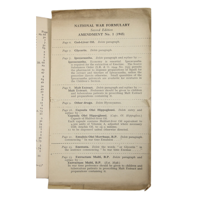 Manual, British, National War Formulary, 1944