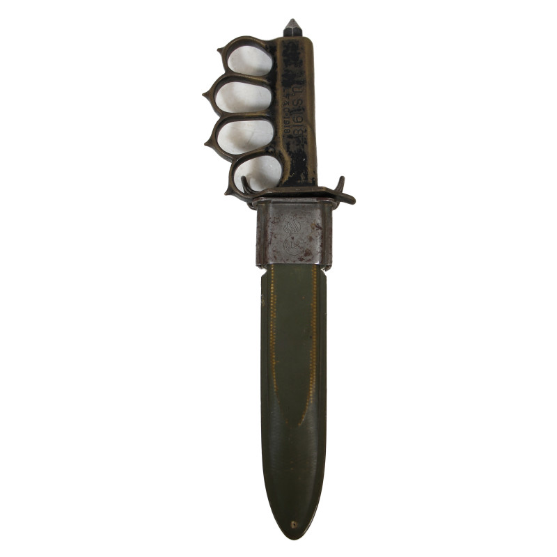 Couteau de tranchée, Knuckle Knife, M1918, L.F. & C., avec fourreau de baïonnette raccourci