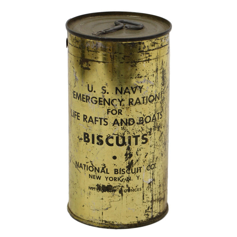 Can, Biscuits, US Navy, Emergency Rations For Life Rafts and Boats, 1944, Untouched