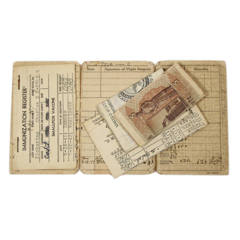 Carte, Physical Record Card, Cpt. Charles Pickering, 99th TCS, 441st TCG, 9th Air Force, USAAF, ETO