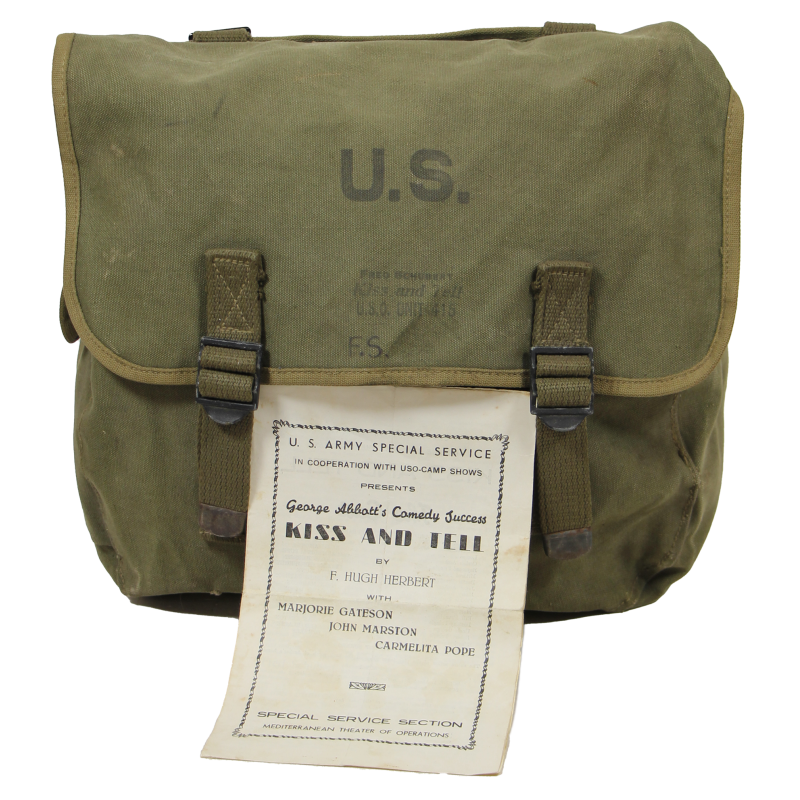 Bag, Field, M-1936, Fred Schubert, 'Kiss and Tell', U.S.O. Unit 415, MTO