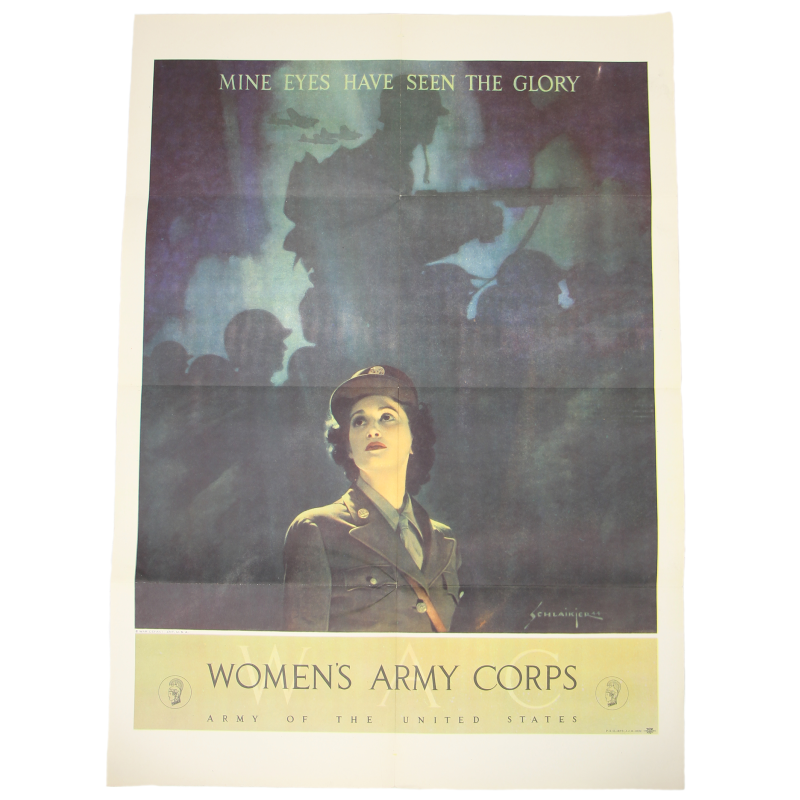 Affiche WAC, MINE EYES HAVE SEEN THE GLORY, WOMEN'S ARMY CORPS, mai 1944