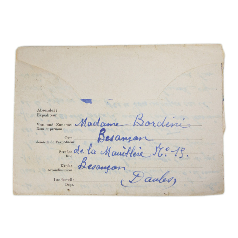 Correspondence, Epistolary, 1ère classe Aimé Bordini, 26e BCP, French POW, Stalag II-D, 1943