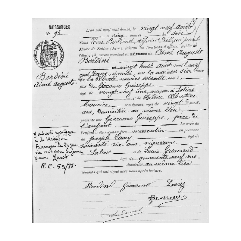 Correspondence, Epistolary, 1ère classe Aimé Bordini, 26e BCP, French POW, Stalag II-D, 1943