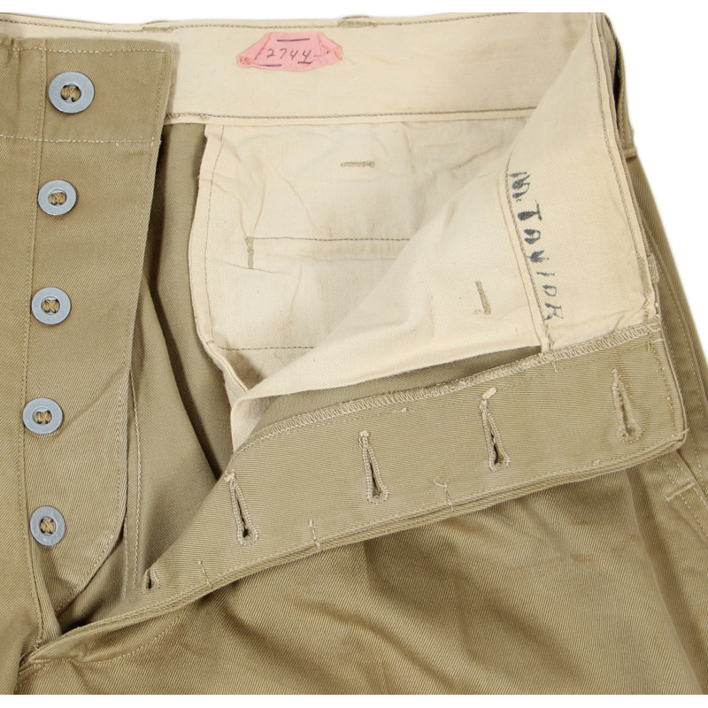 Pantalon en coton beige (chino), 32 x 31, S/Sgt. Milton Taylor, 1st Air Force, USAAF