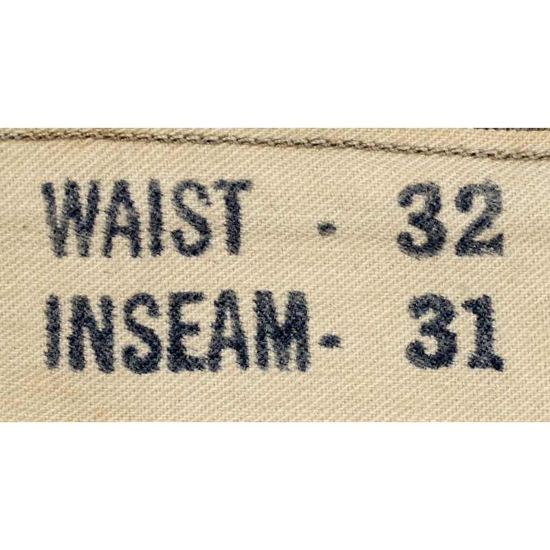 Pantalon en coton beige (chino), 32 x 31, S/Sgt. Milton Taylor, 1st Air Force, USAAF