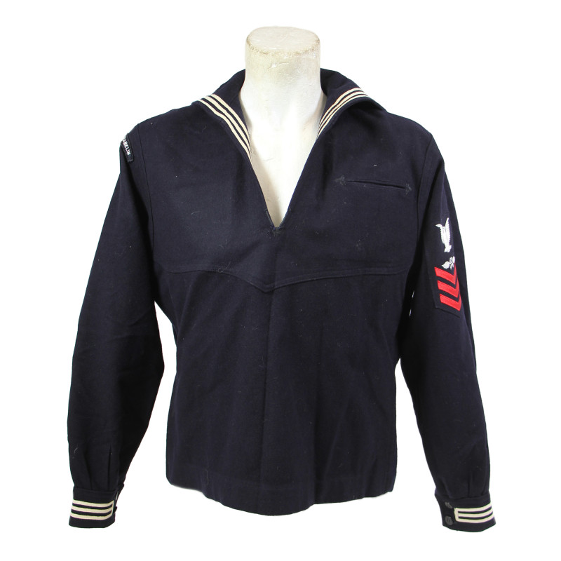 Jacket, Jumper, US Navy, Storekeeper 1st Class, 44R, USS Benjamin Franklin, Subamarine, Vietnam, Named