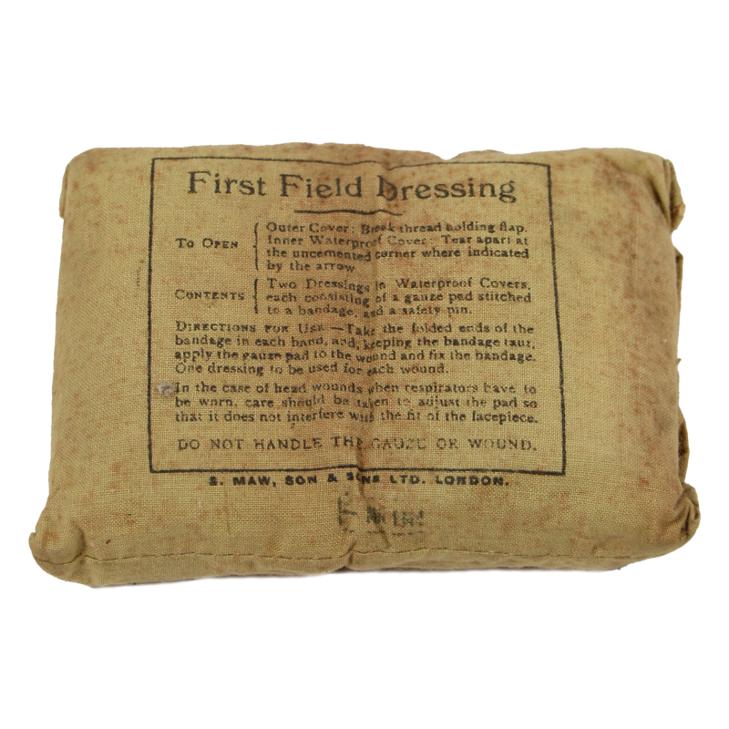 Pansement britannique, First Field Dressing, S. MAW, SON & SONS LTD., Mar. 1944
