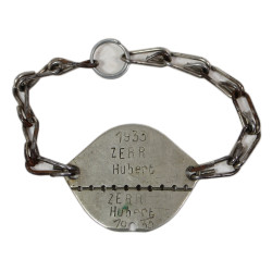 Plaque d'identité française, Hubert Zerr, "Malgré-nous" tué au combat, 2 juillet 1944, Minsk