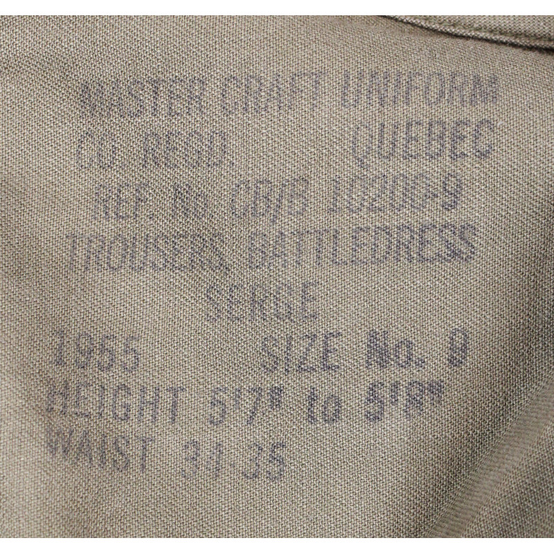 Trousers, Battledress, 1949 Pattern, Canadian, Size 9, 1955