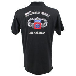 Polo, noir, 82nd Airborne Division
