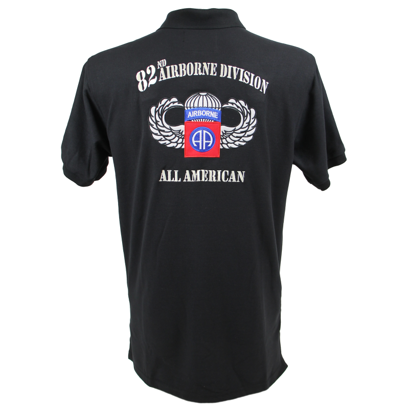 Polo shirt, black, 82nd Airborne Division