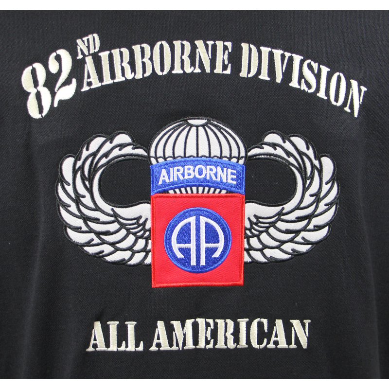 Polo shirt, black, 82nd Airborne Division