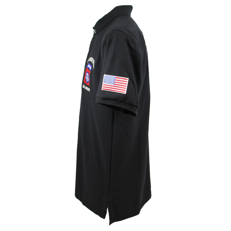 Polo shirt, black, 82nd Airborne Division