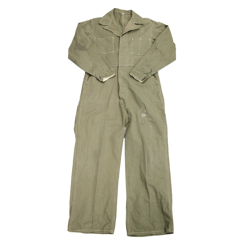 Suit, Work, One-Piece, Herringbone Twill, OD, Early, Airborne