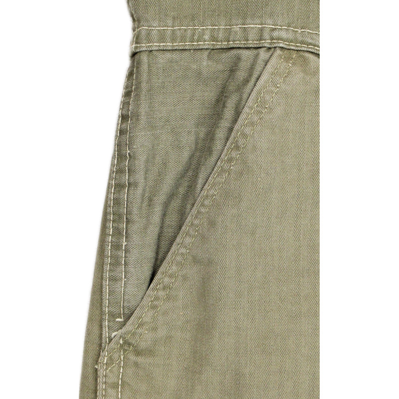 Suit, Work, One-Piece, Herringbone Twill, OD, Early, Airborne