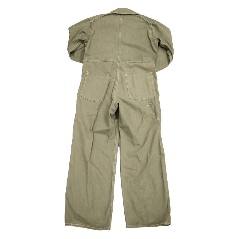 Suit, Work, One-Piece, Herringbone Twill, OD, Early, Airborne