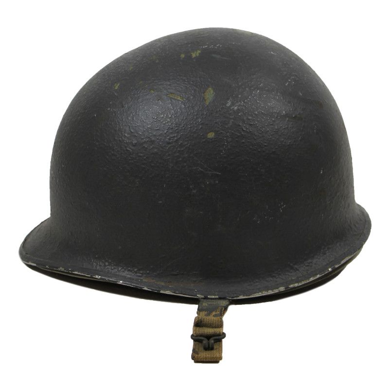 Casque M1, pattes fixes, US Navy, liner Westinghouse, A washers verts, nominatif